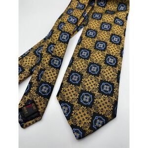 Robert Talbott Best of Class Silk Tie Gold Blue Medallion Nordstrom Made in USA
